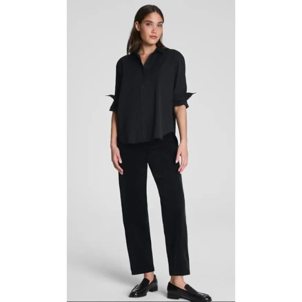 Spanx Black Corduroy Barrel Pants Women’s Sz. S